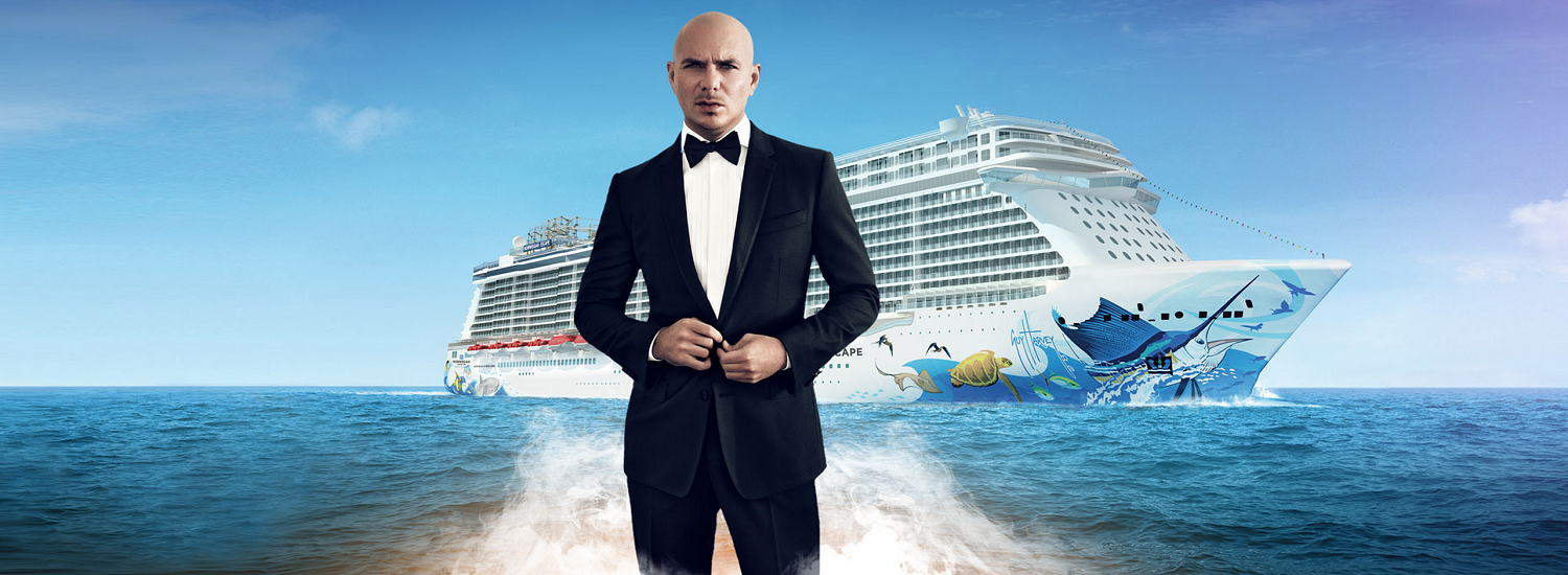  Rapper Pitbull “Godfather” lode Norwegian Escape -  